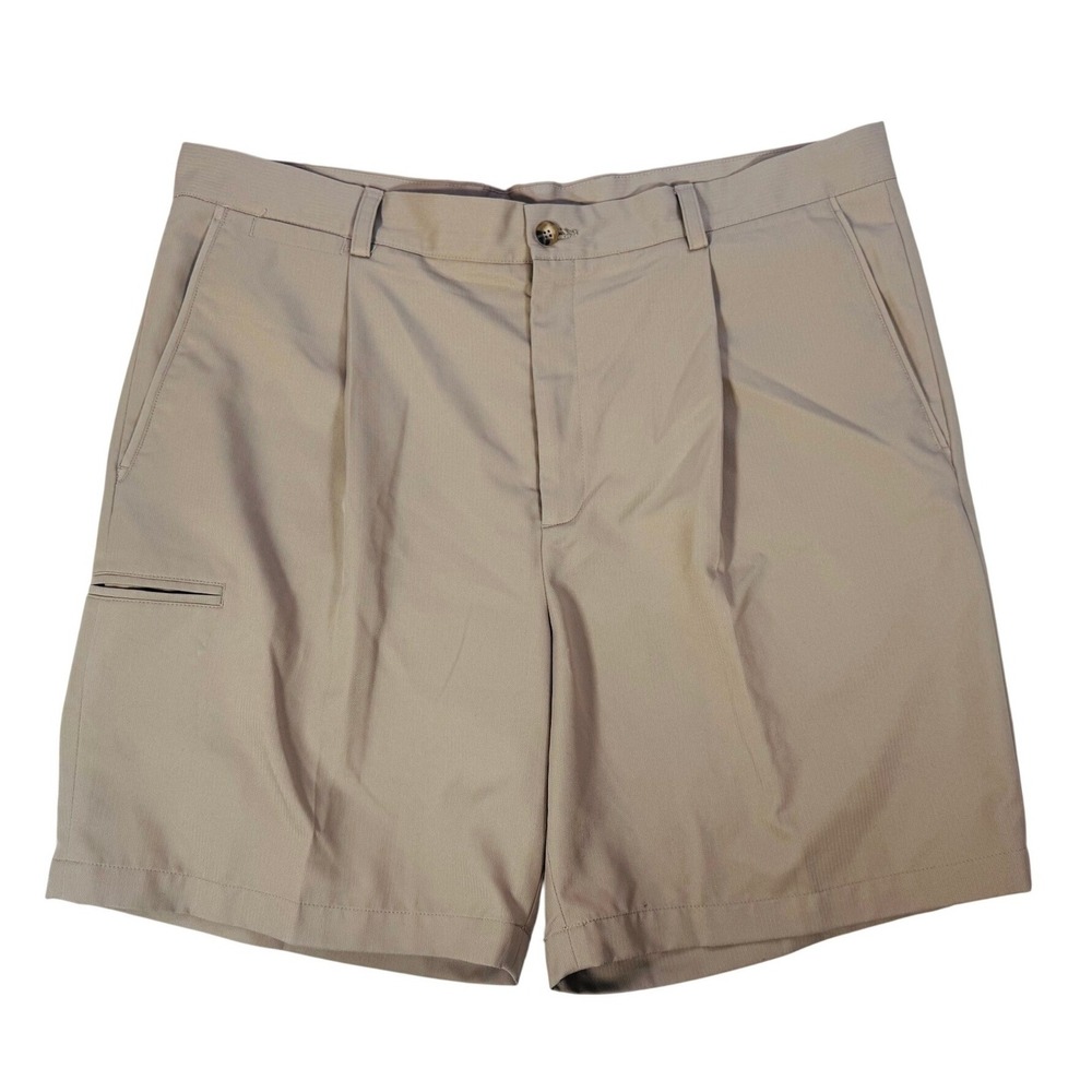 Wedge Golf & Beyond Men's Khaki Pleated Golf Shorts Size 38 Performance Utility